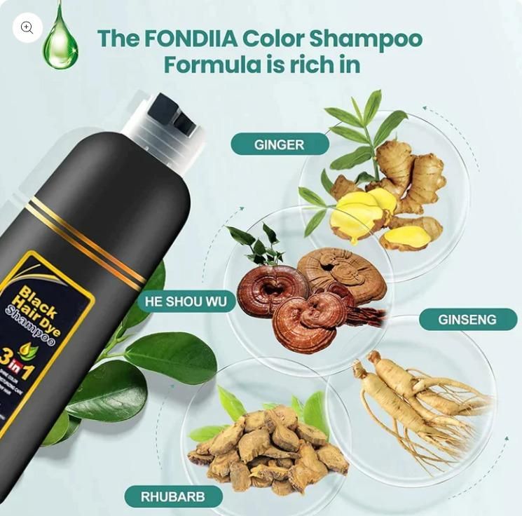 Black Hair Dye Shampoo-3 in 1 Moisturiser, Shiny and Healthy Hair-Pack of 2